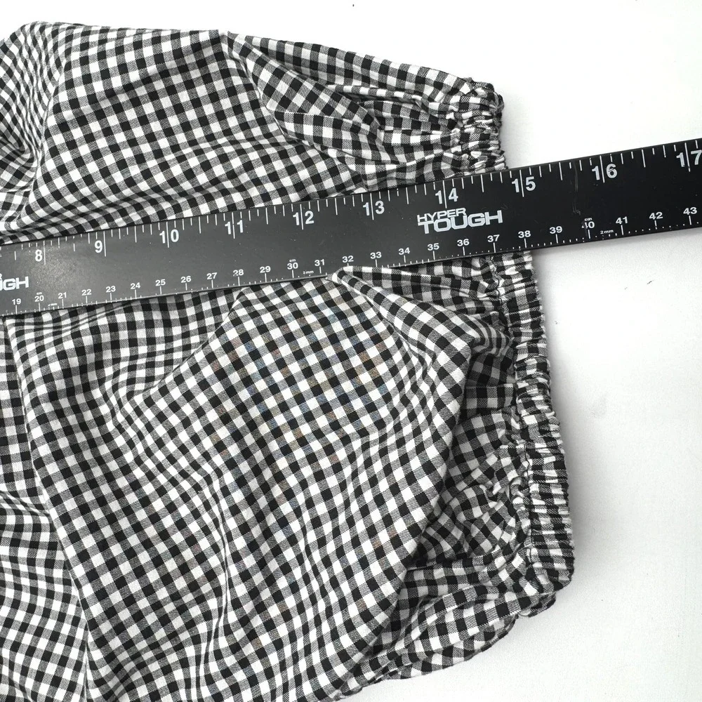 OLD NAVY NWT Women's 2X Black White Gingham Waist-Defined Puff-Sleeve Mini Dress - Picture 10 of 10